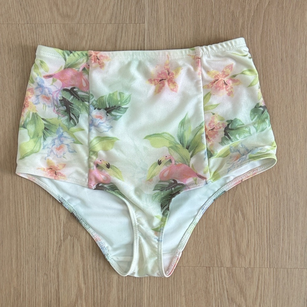 American Apparel High Waisted Floral Bikini Bottom M